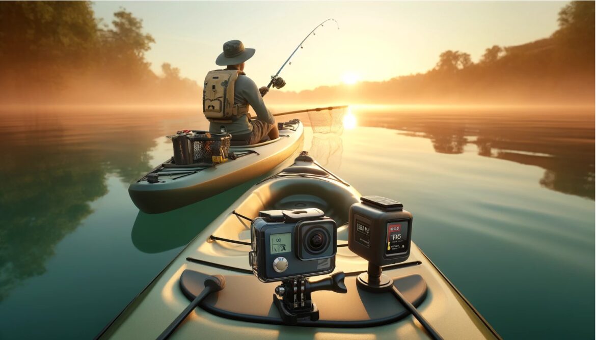caiaque de pesca com acessórios